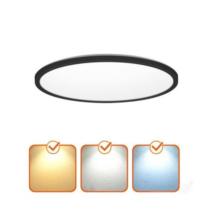 LED Bathroom ceiling light NIVERA LED/12W/230V IP54 3000/4000/6000K d. 22,5 cm black