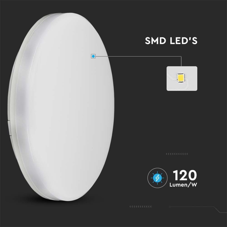 LED bathroom ceiling light SAMSUNG CHIP LED/15W/230V 20cm 3000K IP44