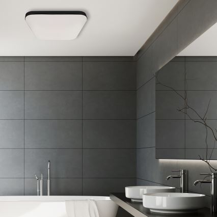 LED Bathroom ceiling light with a sensor NEMO LED/16W/230V IP44 black