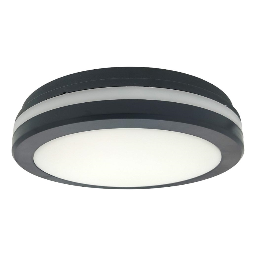 LED Bathroom Ceiling Light with Motion Sensor LED/20W/230V 3000/4000/6500K Ø 23 cm IP54 Anthracite