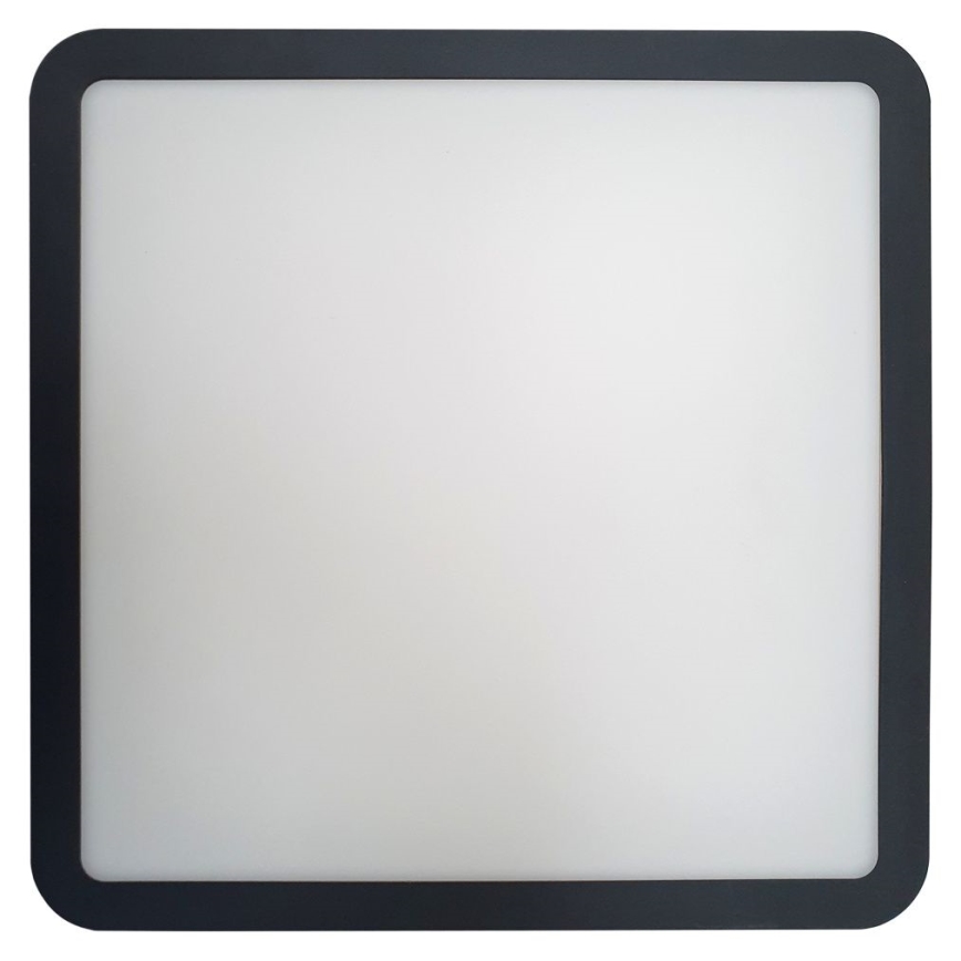 LED Bathroom ceiling light with sensor ELLÉ LED/24W/230V 3000/4000/6500K 26x26 cm IP54 anthracite