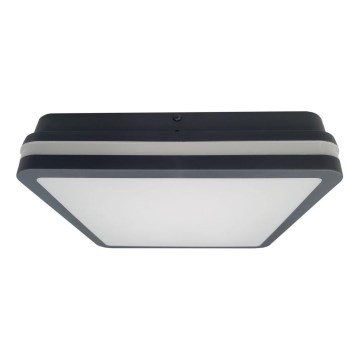 LED Bathroom ceiling light with sensor ELLÉ LED/24W/230V 3000/4000/6500K 26x26 cm IP54 anthracite