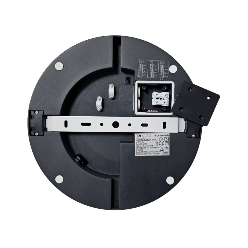 LED Bathroom ceiling light with sensor ELLÉ LED/24W/230V 3000/4000/6500K d. 26 cm IP54 anthracite