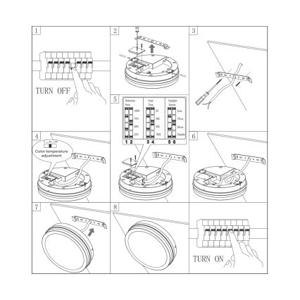 LED Bathroom ceiling light with sensor ELLÉ LED/24W/230V 3000/4000/6500K d. 26 cm IP54 anthracite