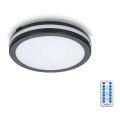 LED Bathroom ceiling light with sensor LED/12W/230V 3000/4000/6500K IP65 d. 20 cm black + remote control