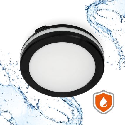 LED Bathroom ceiling light with sensor LED/12W/230V 3000/4000/6500K IP65 d. 20 cm black + remote control