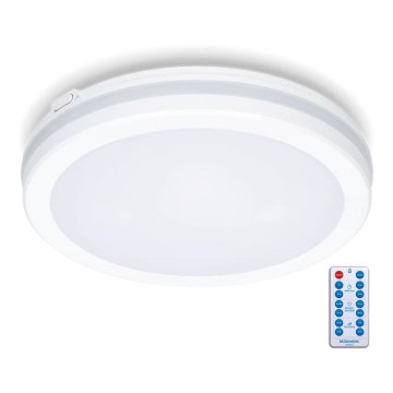 LED Bathroom ceiling light with sensor LED/18W/230V 3000/4000/6500K IP65 d. 30 cm white + remote control