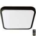 LED Bathroom ceiling light with sensor LED/18W/230V 4000K IP44 29,5x29,5 cm black + remote control