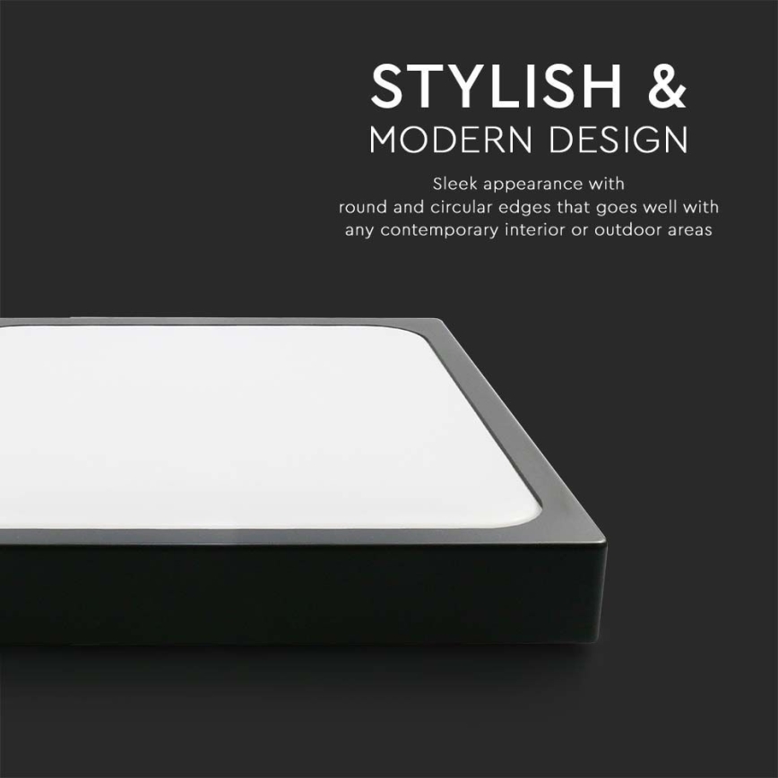 LED Bathroom ceiling light with sensor LED/18W/230V 4000K IP44 22,5x22,5 cm black