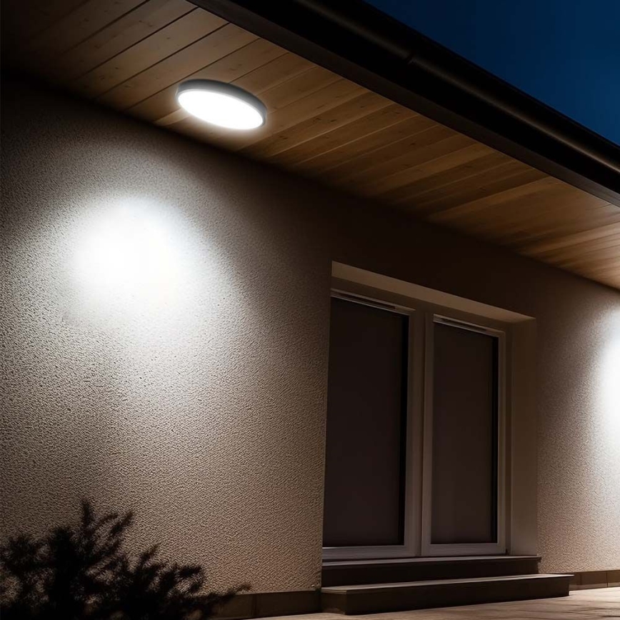 LED Bathroom ceiling light with sensor LED/18W/230V 4000K IP44 black + remote control