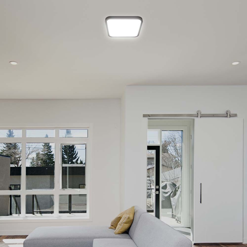 LED Bathroom ceiling light with sensor LED/18W/230V 4000K IP44 black + remote control