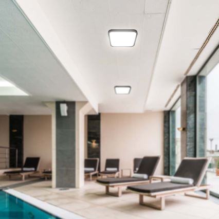 LED Bathroom ceiling light with sensor LED/18W/230V 4000K IP44 black + remote control