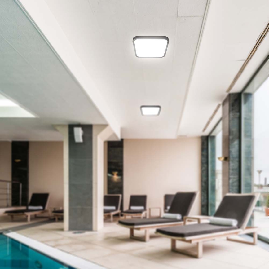 LED Bathroom ceiling light with sensor LED/18W/230V 4000K IP44 black + remote control