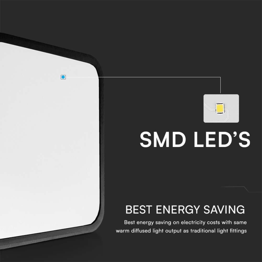 LED Bathroom ceiling light with sensor LED/18W/230V 4000K IP44 black + remote control