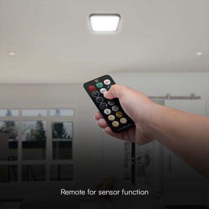 LED Bathroom ceiling light with sensor LED/18W/230V 4000K IP44 black + remote control
