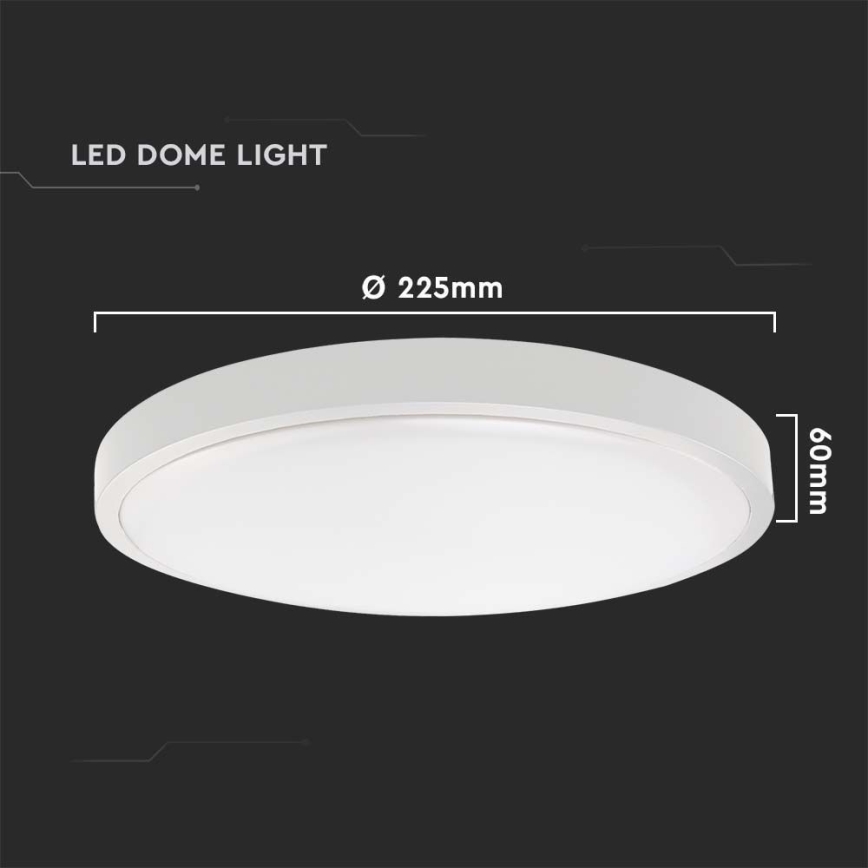 LED Bathroom ceiling light with sensor LED/18W/230V 4000K IP44 d. 22,5 cm white