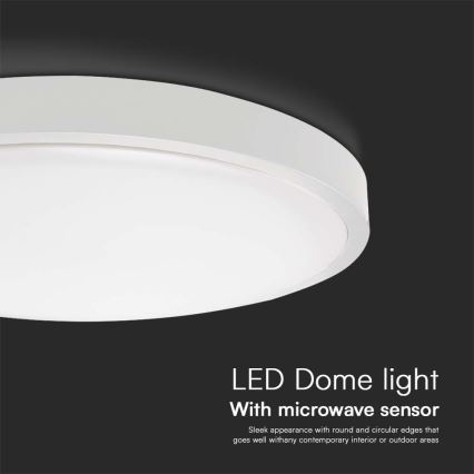 LED Bathroom ceiling light with sensor LED/18W/230V 4000K IP44 white + remote control