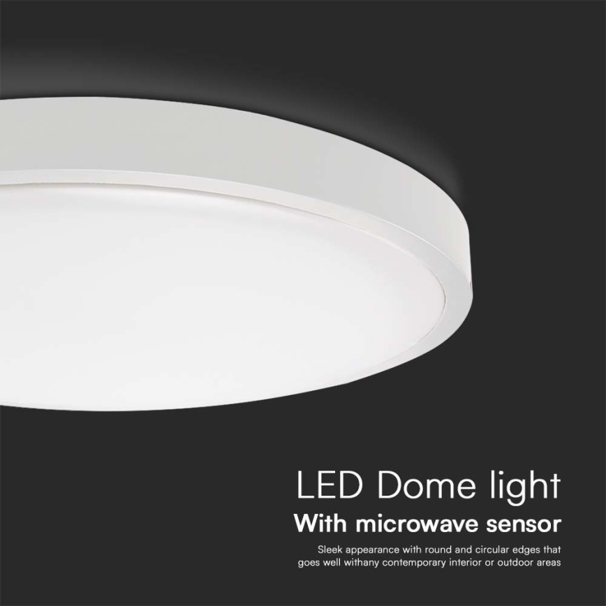 LED Bathroom ceiling light with sensor LED/18W/230V 4000K IP44 white + remote control