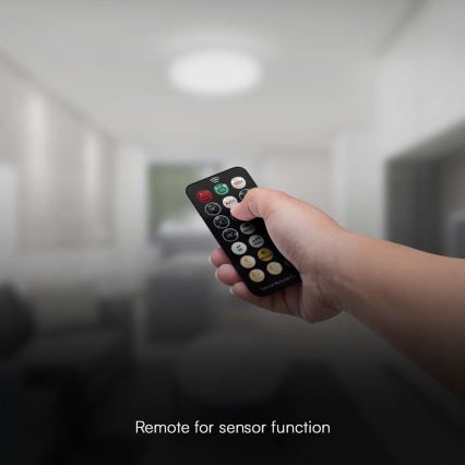 LED Bathroom ceiling light with sensor LED/18W/230V 4000K IP44 white + remote control