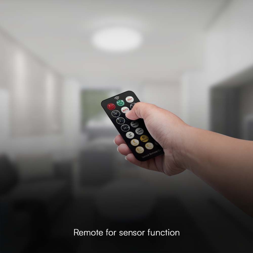 LED Bathroom ceiling light with sensor LED/18W/230V 4000K IP44 white + remote control