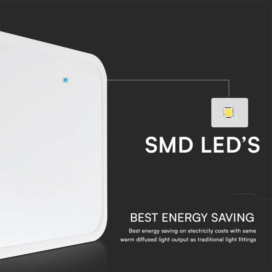 LED Bathroom ceiling light with sensor LED/18W/230V 4000K IP44 white + remote control