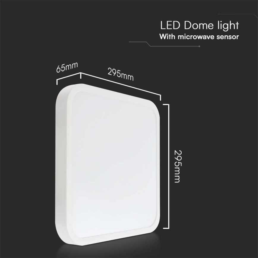 LED Bathroom ceiling light with sensor LED/18W/230V 4000K IP44 white + remote control