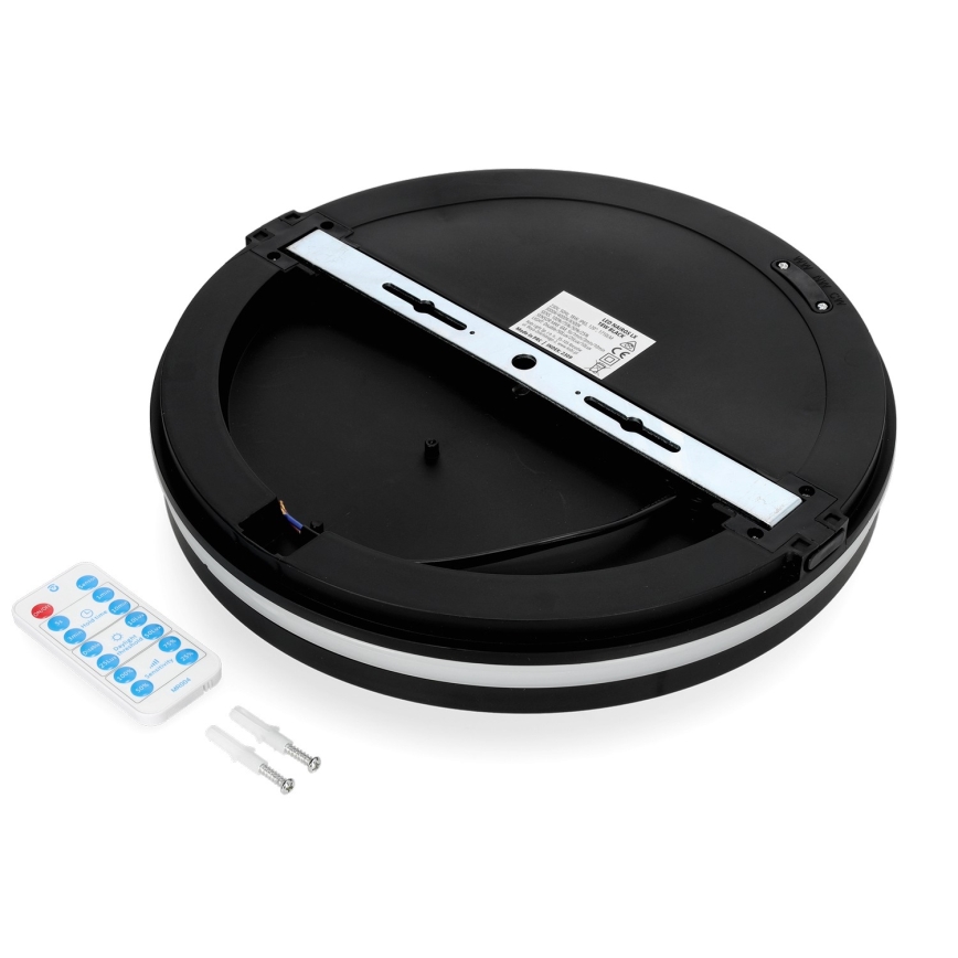 LED Bathroom ceiling light with sensor LED/18W/230V 3000/4000/6500K IP65 d. 30 cm black + remote control