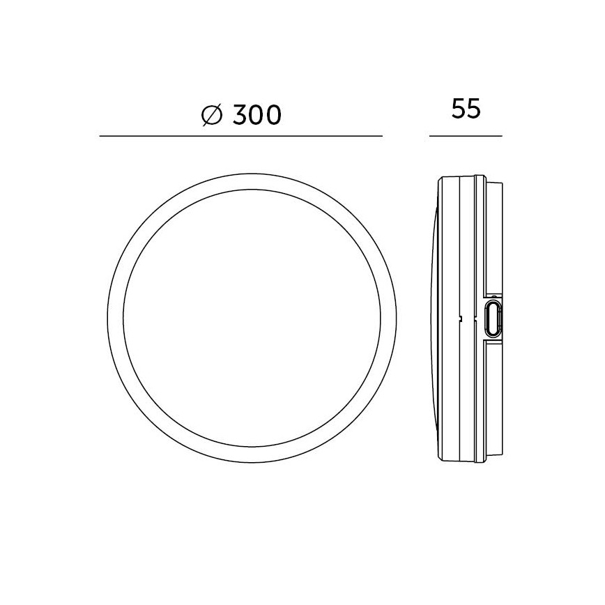 LED Bathroom ceiling light with sensor LED/18W/230V 3000/4000/6500K IP65 d. 30 cm black + remote control