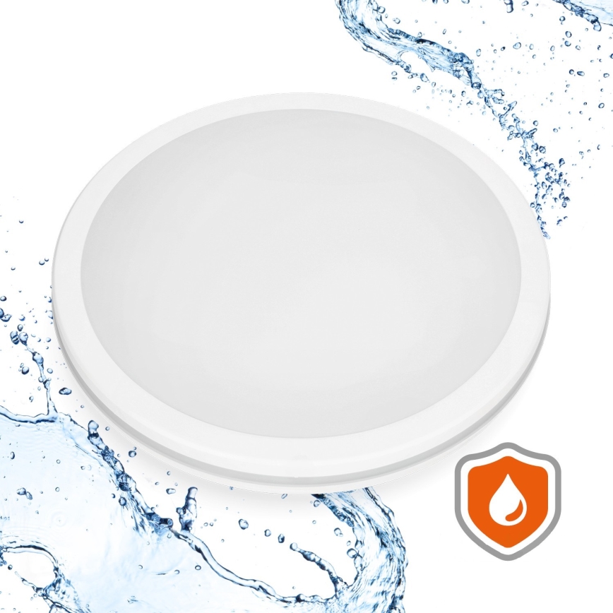 LED Bathroom ceiling light with sensor LED/18W/230V 3000/4000/6500K IP65 d. 30 cm white + remote control