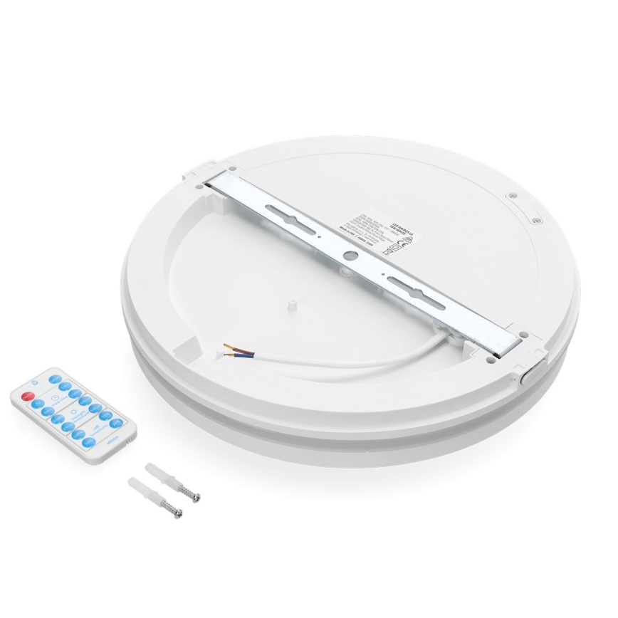 LED Bathroom ceiling light with sensor LED/18W/230V 3000/4000/6500K IP65 d. 30 cm white + remote control