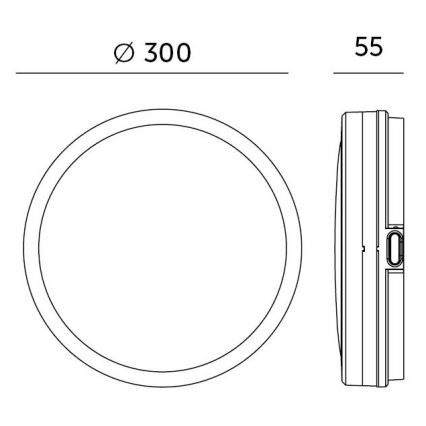 LED Bathroom ceiling light with sensor LED/18W/230V 3000/4000/6500K IP65 d. 30 cm white + remote control