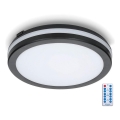 LED Bathroom ceiling light with sensor LED/24W/230V 3000/4000/6500K IP65 d. 30 cm black + remote control
