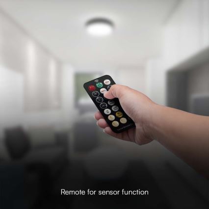 LED Bathroom ceiling light with sensor LED/24W/230V 4000K IP44 black + remote control