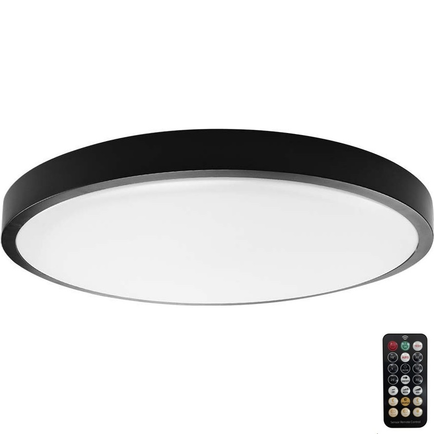 LED Bathroom ceiling light with sensor LED/24W/230V 4000K IP44 black + remote control