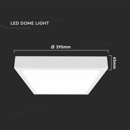 LED Bathroom ceiling light with sensor LED/24W/230V 4000K IP44 29,5x29,5 cm white