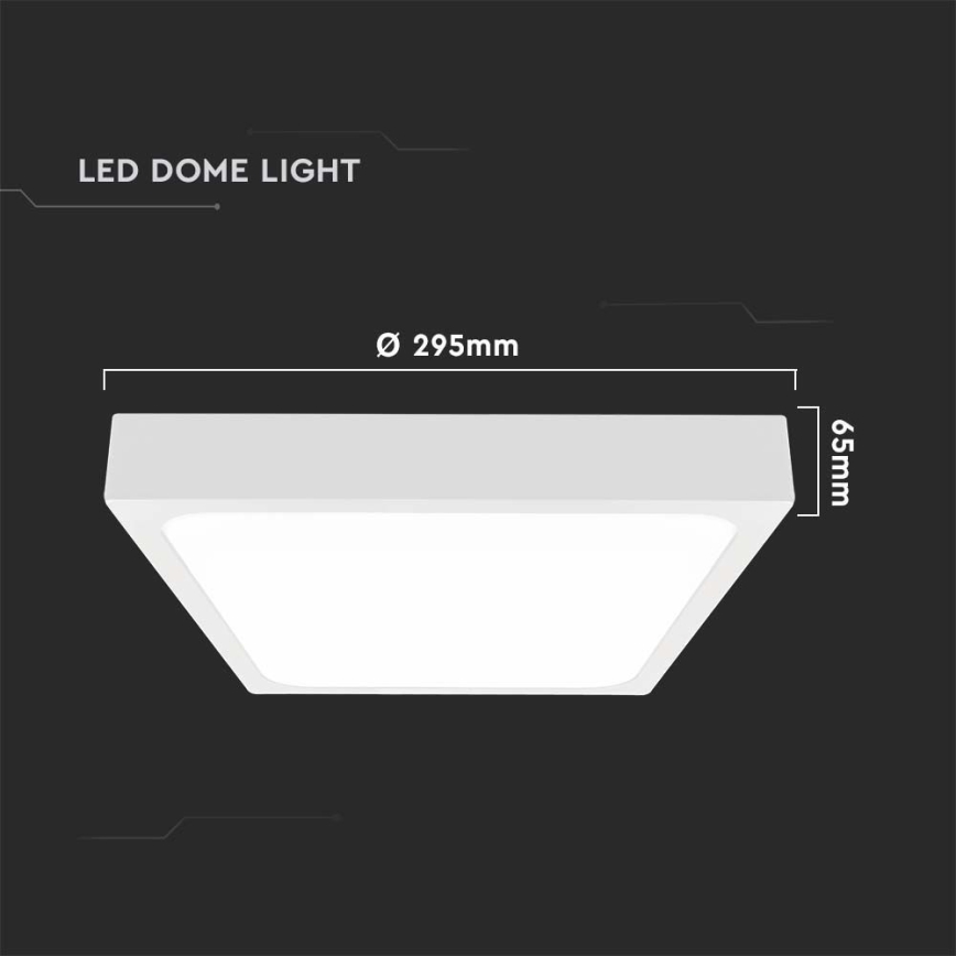 LED Bathroom ceiling light with sensor LED/24W/230V 4000K IP44 29,5x29,5 cm white