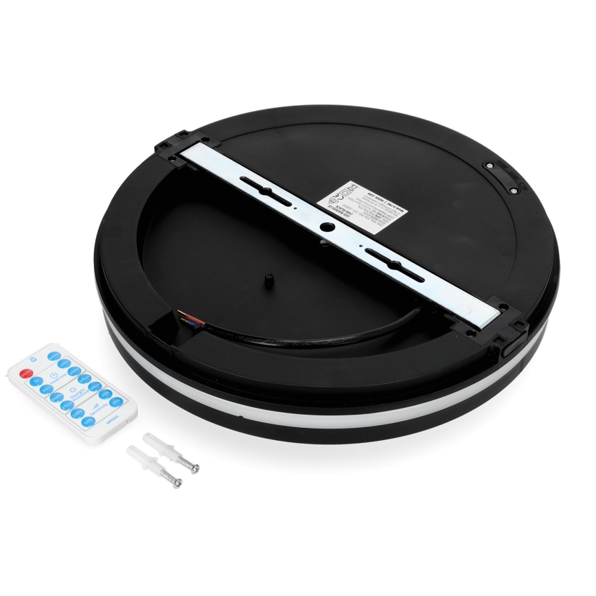 LED Bathroom ceiling light with sensor LED/24W/230V 3000/4000/6500K IP65 d. 30 cm black + remote control