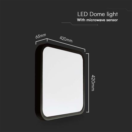 LED Bathroom ceiling light with sensor LED/36W/230V 4000K IP44 black + remote control