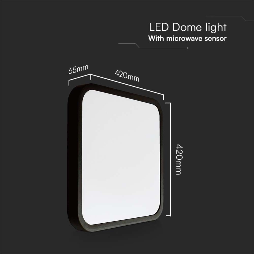 LED Bathroom ceiling light with sensor LED/36W/230V 4000K IP44 black + remote control
