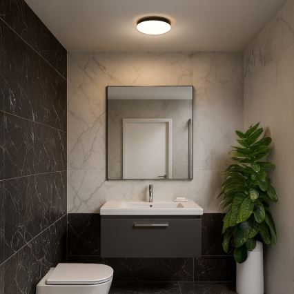 LED Bathroom ceiling light with sensor MAYA LED/13W/230V d. 33 cm IP44 black