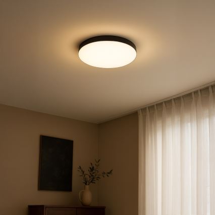 LED Bathroom ceiling light with sensor MAYA LED/13W/230V d. 33 cm IP44 black