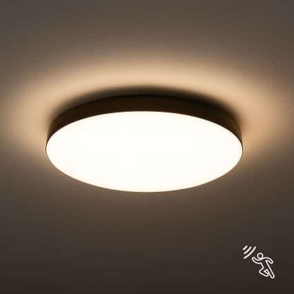 LED Bathroom ceiling light with sensor MAYA LED/13W/230V d. 33 cm IP44 black