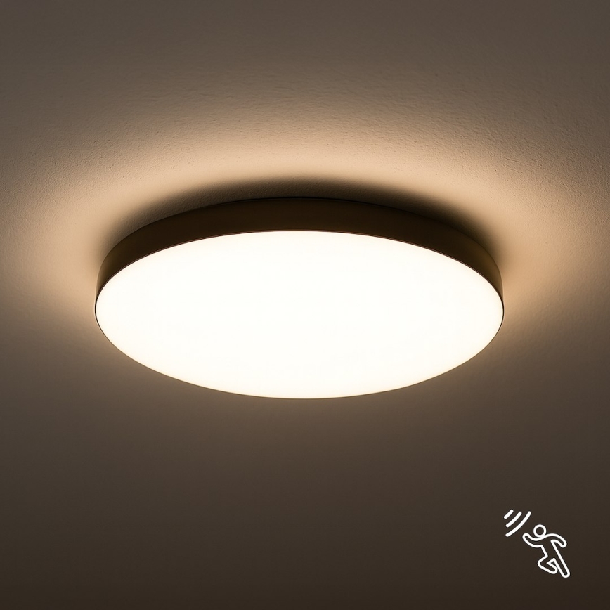 LED Bathroom ceiling light with sensor MAYA LED/13W/230V d. 33 cm IP44 black