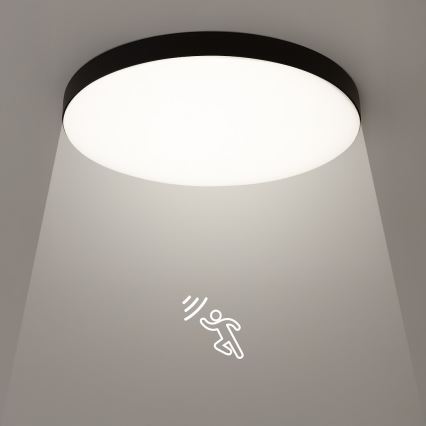 LED Bathroom ceiling light with sensor MAYA LED/13W/230V d. 33 cm IP44 black