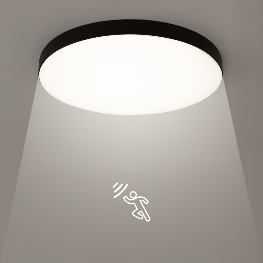 LED Bathroom ceiling light with sensor MAYA LED/13W/230V d. 33 cm IP44 black