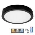 LED Bathroom ceiling light with sensor NAIROS LED/24W/230V IP65 3000/4000/6500K d. 30 cm black + remote control