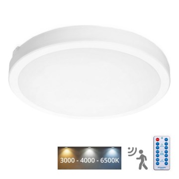 LED Bathroom ceiling light with sensor NAIROS LED/36W/230V IP65 3000/4000/6500K d. 40 cm white + remote control