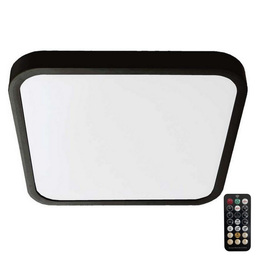 LED Bathroom ceiling light with sensor SAMSUNG CHIP LED/36W/230V IP44 4000K 42x42 cm black + remote control