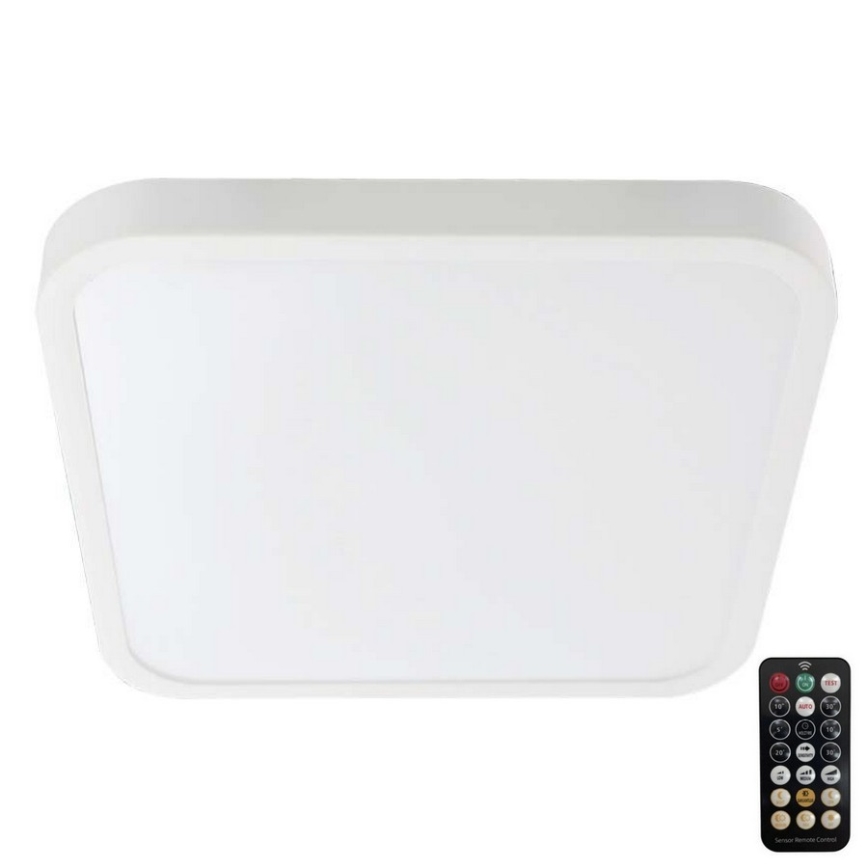 LED Bathroom ceiling light with sensor SAMSUNG CHIP LED/36W/230V IP44 4000K 42x42 cm white + remote control