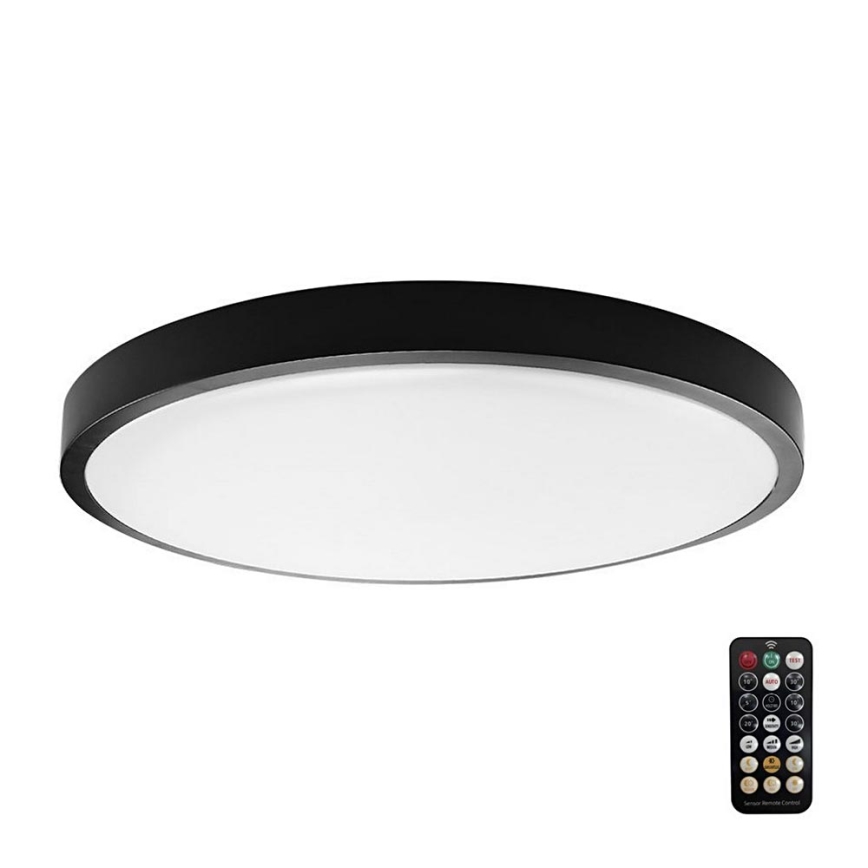 LED Bathroom ceiling light with sensor SAMSUNG CHIP LED/36W/230V IP44 4000K d. 42 cm black + remote control